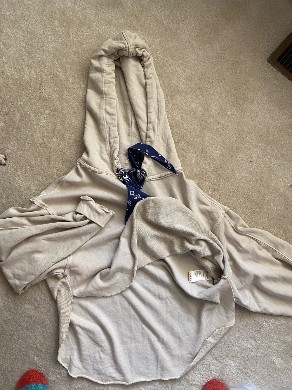 Free prople oversized size large necktie tie hoodie - Picture 7 of 9